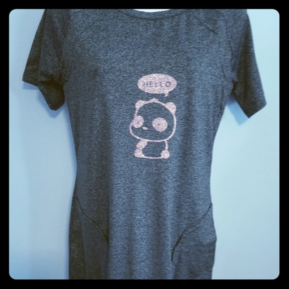 Short Sleeve pocket Tunic with Panda print